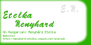 etelka menyhard business card