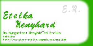 etelka menyhard business card